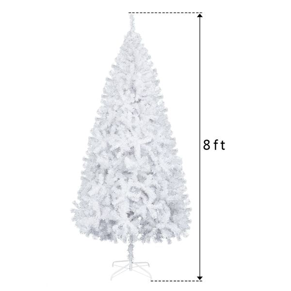 8ft Snow-Flocked Pre-Lit Christmas Tree with 1349 Branches - Festive Holiday Decor for Home & Office 2024