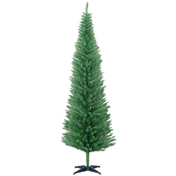 7 ft Slim Pencil Christmas Tree – 499 Branches for Full Look, Easy Storage, Perfect Holiday Decor for Christmas 2024