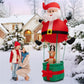 8ft Inflatable Santa Claus with Reindeer – LED Lit Festive Decor for Outdoor Display, Christmas 2024