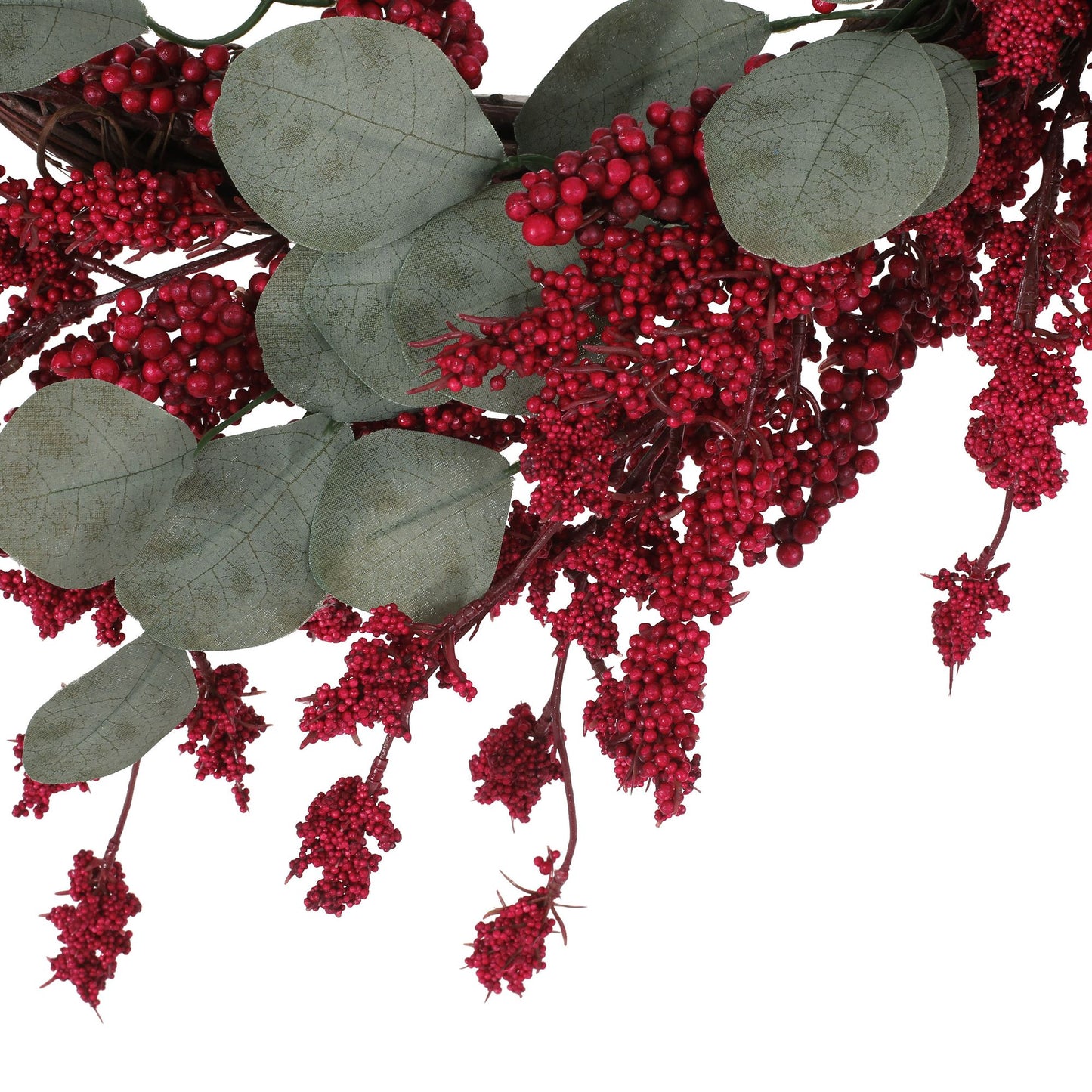 29" Lightweight Eucalyptus & Berry Wreath – Festive Holiday Decor for Front Door, Christmas 2024