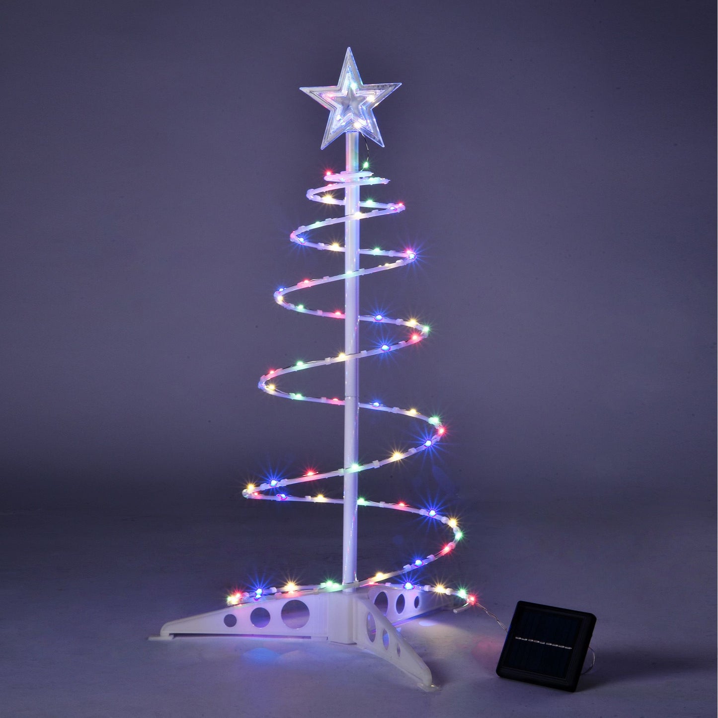 2ft Solar-Powered LED Lighted Christmas Tree with Twinkle and Steady Modes - Perfect Holiday Decor for Indoor & Outdoor Use 2024