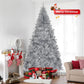 8 FT Silver Unlit Christmas Pine Tree – Lush Hinged Design with 1350 Branch Tips, Ideal Holiday Decor for Homes 2024