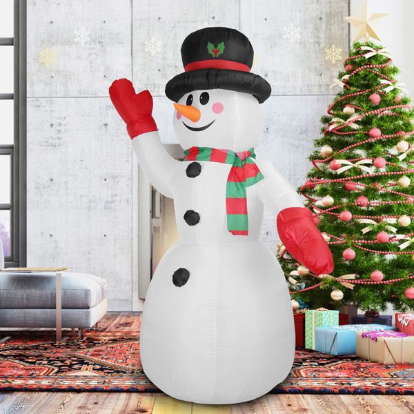 Giant 7.9FT Inflatable Christmas Snowman – LED Light-Up Decor with Waterproof Design for Outdoor Lawn, Holiday Festivities 2024