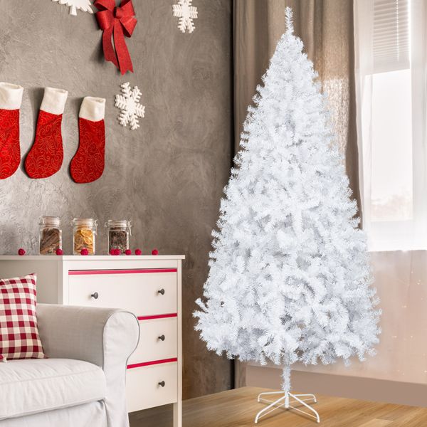 8ft Snow-Flocked Pre-Lit Christmas Tree with 1349 Branches - Festive Holiday Decor for Home & Office 2024