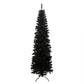 7.5 ft Slim Black Artificial Christmas Tree with Foldable Metal Stand - Unique Holiday Decor for Small Spaces 2024