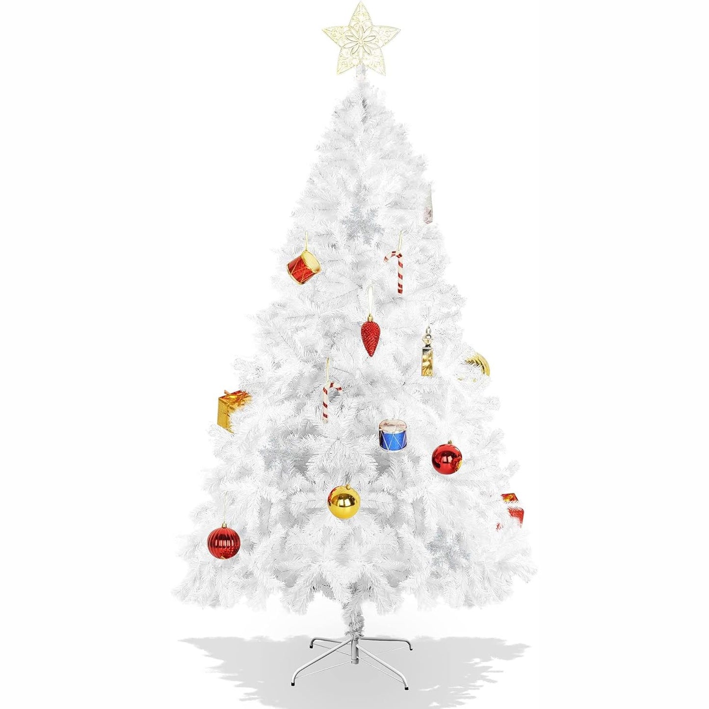 8 Ft Eco-Friendly PVC Christmas Tree - 1500 Tips for Festive Decoration, Sturdy Metal Base, Perfect Holiday Centerpiece