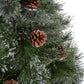 9' Snow-Flocked Cashmere Christmas Tree with 105 Pine Cones & 1200 Clear Lights - Perfect Holiday Decor for 2024