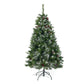 4.5 ft Glitter Bristle Mixed Christmas Tree with Red Berries and Pine Cones – Festive Holiday Decor for 2024