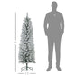 5ft Snow-Flocked Pencil Christmas Tree with 263 Tips – Slim Design for Small Spaces, Realistic Holiday Decor 2024