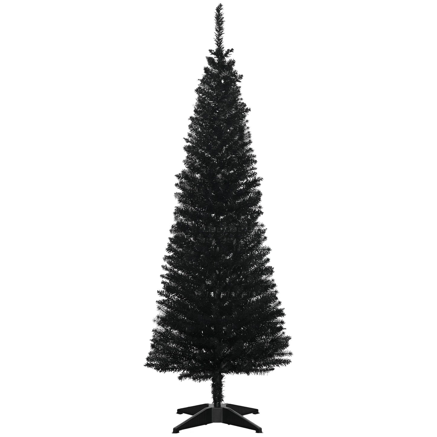 5' Slim Realistic Black Pencil Christmas Tree with 294 Branch Tips – Perfect Holiday Decor for Small Spaces 2024