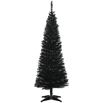 5' Slim Realistic Black Pencil Christmas Tree with 294 Branch Tips – Perfect Holiday Decor for Small Spaces 2024