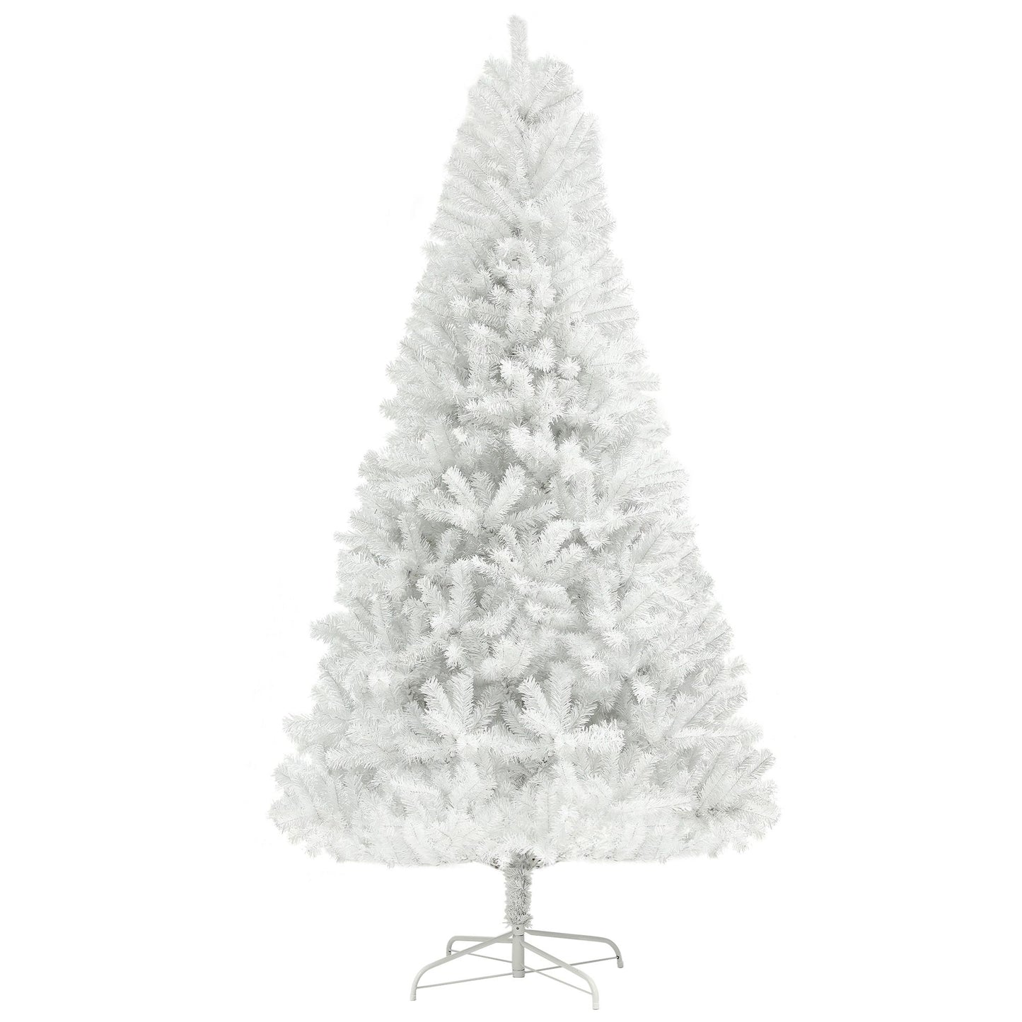 6ft Unlit White Artificial Christmas Tree with 1000 Branch Tips, Auto Open Design, Steel Base, Ideal Holiday Decor for Home & Office 2024