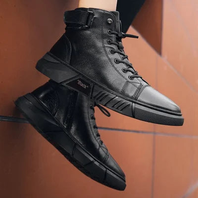 Supportive High Top Boots - Lace Up, Leather, Everyday