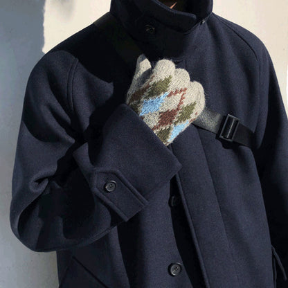 Oversized Men's Trench Coat - Relaxed Woolen, Autumn