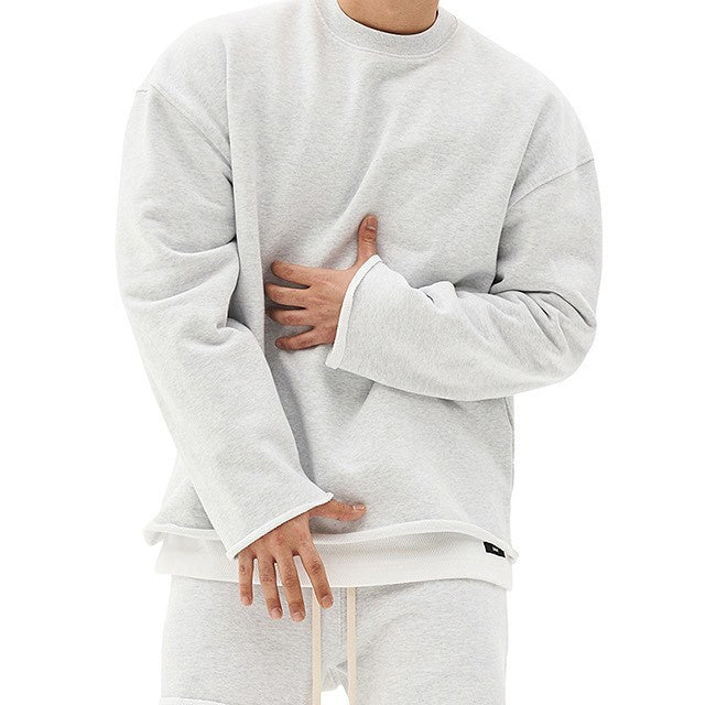 Oversized Mens Pullover Sweater - Crew Neck, Cotton, Casual