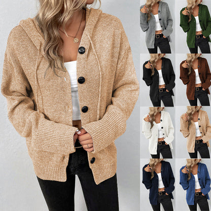 Warm Relaxed Women Cardigan Coat - Oversized Knit, Casual