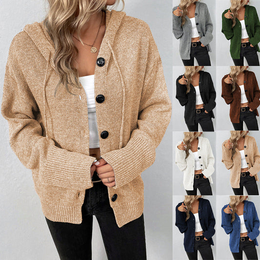 Warm Relaxed Women Cardigan Coat - Oversized Knit, Casual