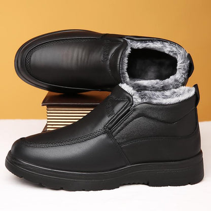 Waterproof Cozy Mens Slip-On Shoes - Faux Leather Winter