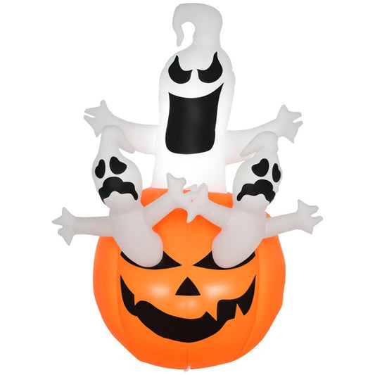 Halloween Inflatable Decoration Pumpkin With Ghosts LED