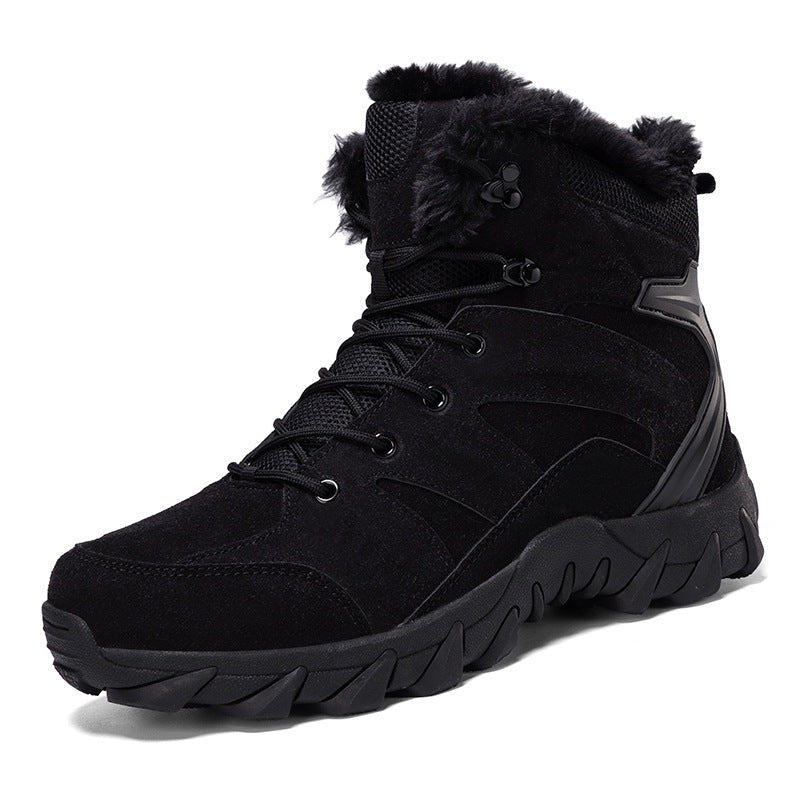 Insulating Men's Snow Boots - Mid Tube, Cowhide, Winter