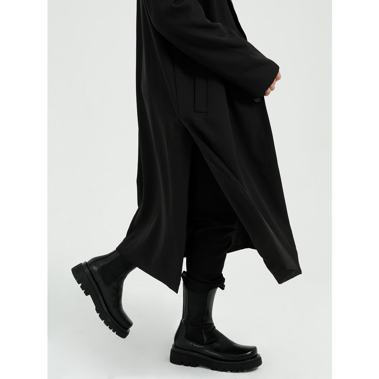 Lightweight Relaxed Men’s Overcoat - Long Polyester Spring