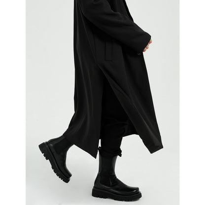 Lightweight Relaxed Men’s Overcoat - Long Polyester Spring