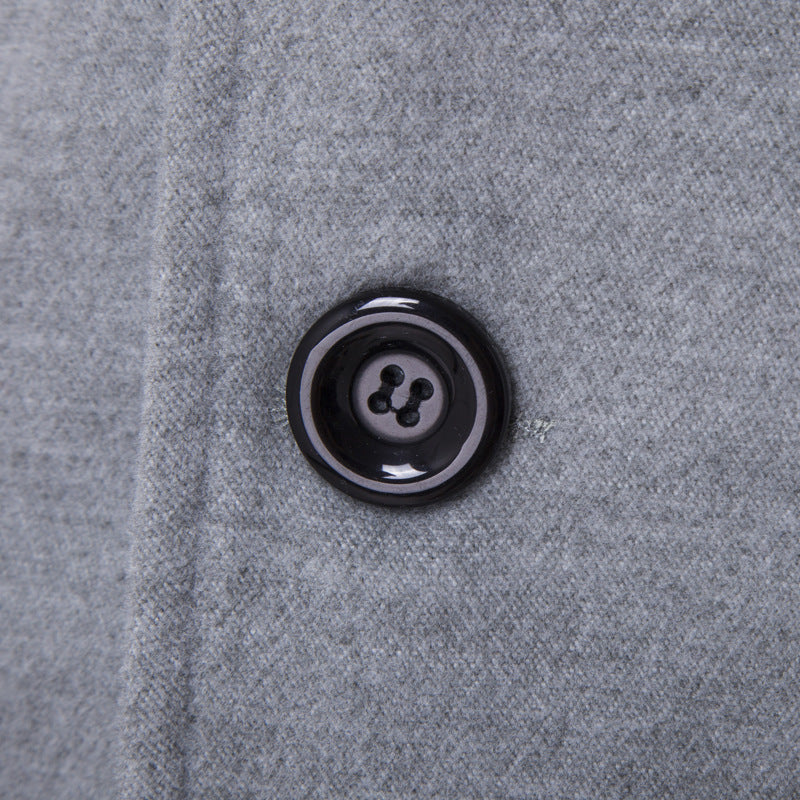 Warm Men's Peacoat - Double Breasted, Woolen Feel, Winter