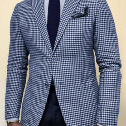 Lightweight classic men's blazer jacket - slim-fit, blended, for business casual events