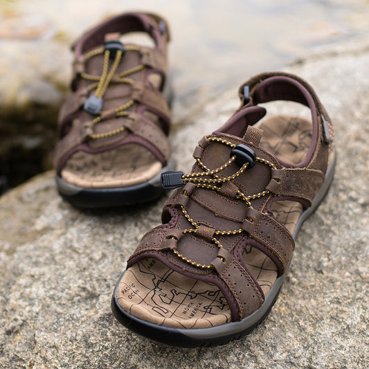 Sandales Homme Légères - Ouvertes, Cuir Microfibre, Chaussures Décontractées d’Été