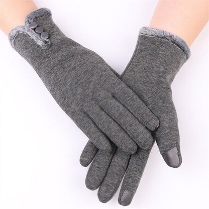 Insulating Women’s Gloves - Fitted Faux Fur Cuff, Cashmere