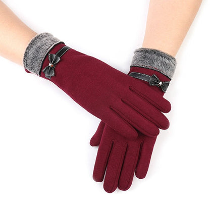 Insulating Women’s Gloves - Fitted Faux Fur Cuff, Cashmere
