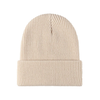 Warm Versatile Beanie - Folded Cuff Ribbed Knit, Winter