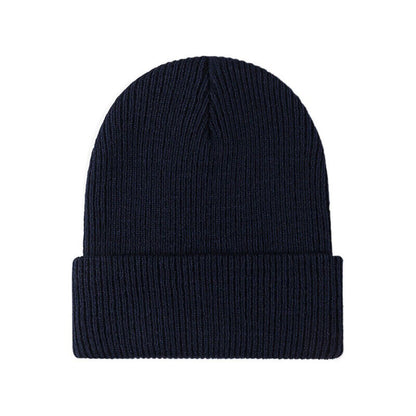 Warm Versatile Beanie - Folded Cuff Ribbed Knit, Winter