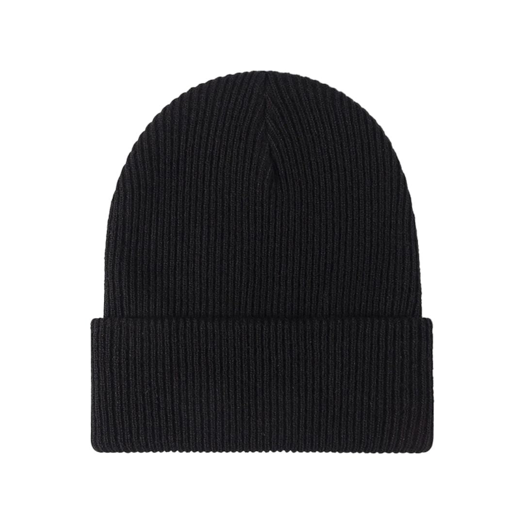Warm Versatile Beanie - Folded Cuff Ribbed Knit, Winter