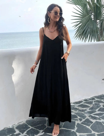 Variant image for Elegant Women's Strap Dress in Solid Color - Versatile Summer and Formal Dresses for All Occasions-13