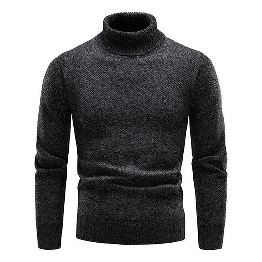 Warm Classic Men's Turtleneck Sweater - Fitted Wool, Winter