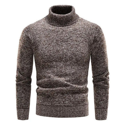 Warm Classic Men's Turtleneck Sweater - Fitted Wool, Winter