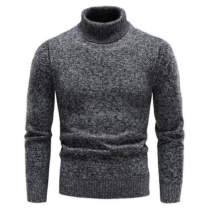 Warm Classic Men's Turtleneck Sweater - Fitted Wool, Winter
