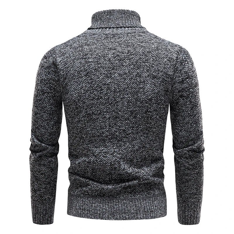 Warm Classic Men's Turtleneck Sweater - Fitted Wool, Winter