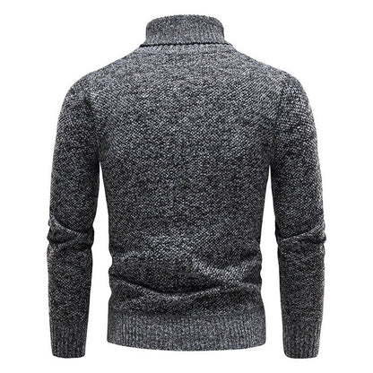 Warm Classic Men's Turtleneck Sweater - Fitted Wool, Winter