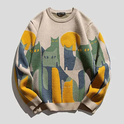 Übergroßer gemütlicher Damenpullover – Rundhalsausschnitt, Strick, für den Winter