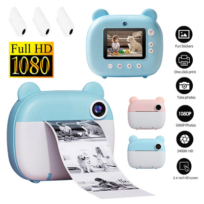 Kid Instant Print Camera - Fun Photography for Kids, Lightweight, Easy to Use, Black & White Prints