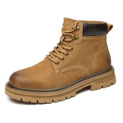 Durable Men's Hiking Boots - Suede Workwear For Fall