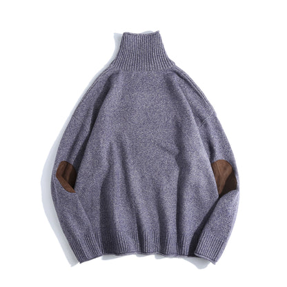Insulating Relaxed Men Turtleneck Sweater - Pullover Knit Winter