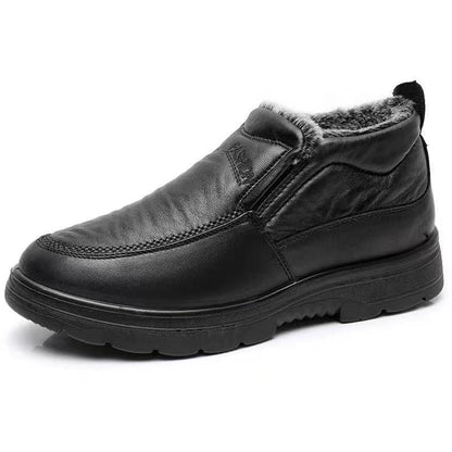 Waterproof Cozy Mens Slip-On Shoes - Faux Leather Winter
