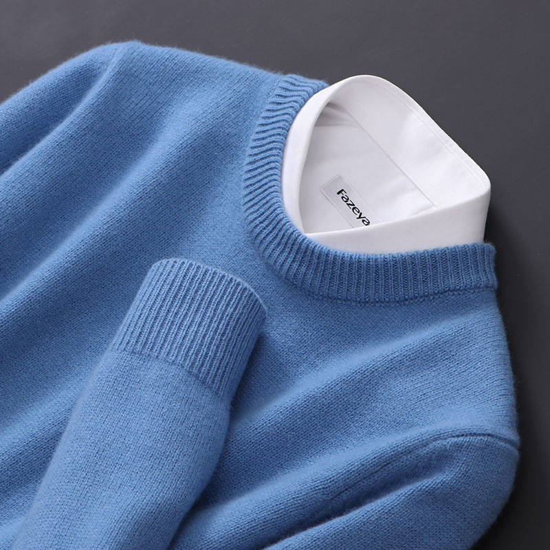 Blød afslappet herre crewneck sweater - oversized strik