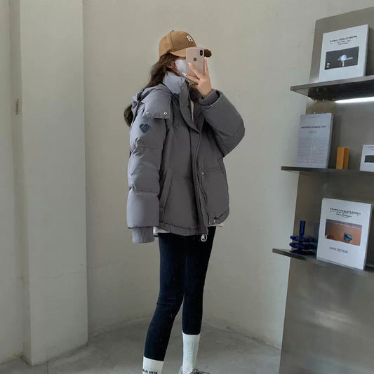 Warme dames donsjas - korte boxy pasvorm, polyester, dagelijks gebruik