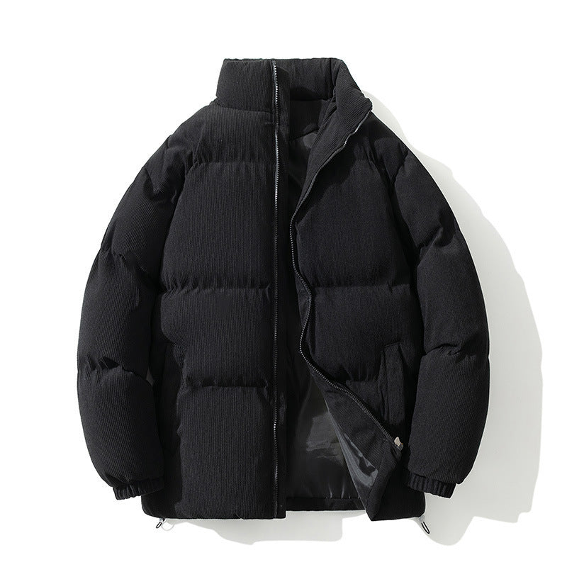 Isolierende Herren-Steppjacke - Boxy Stehkragen, Baumwolle