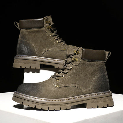 Durable Men's Hiking Boots - Suede Workwear For Fall