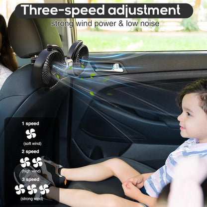 Ventilatori per auto per animali domestici con doppio raffreddamento e flusso d'aria regolabile mantengono i cani calmi viaggio estivo 2025
